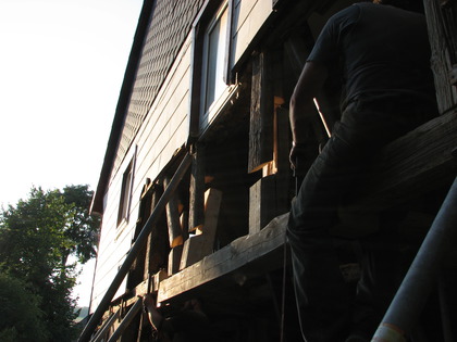 Holz Tetris beim Fachwerk