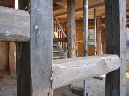 Fachwerk Riegel auf Fensterhöhe