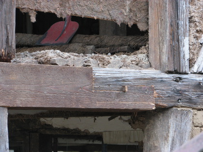 Die Holzverbindung der beiden Holzbalken