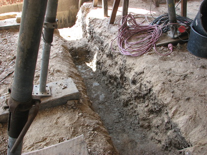 Das Fundament wurde weiter ausgehoben