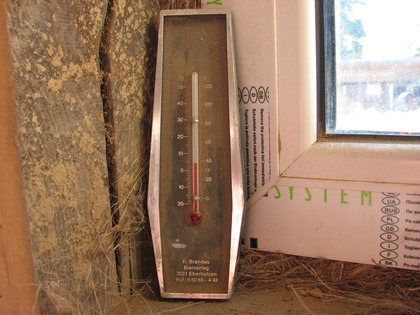 Das Thermometer zeigt Frühling an