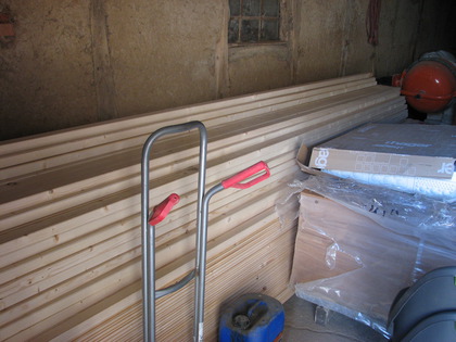 Das Holz für den Deckenaufbau