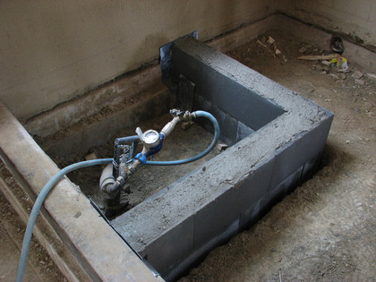 Wasser Revisionsschacht grob verfüllt