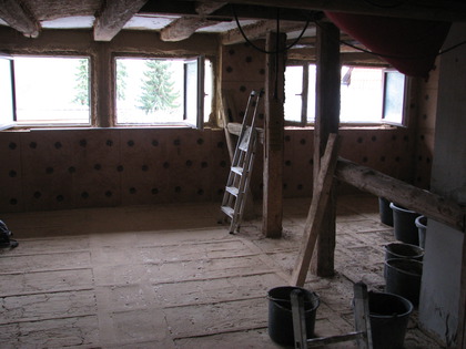 Das Obergeschoss nach den Putzarbeiten