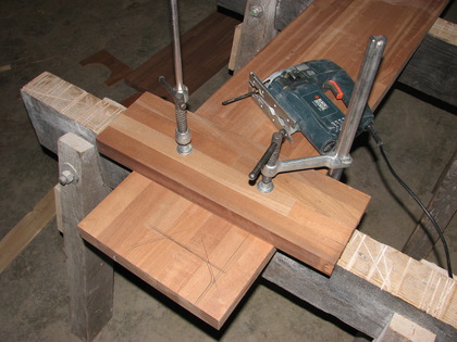Der Halbkreis soll aus dem Tresenholz Holzplatte geschnitten werden