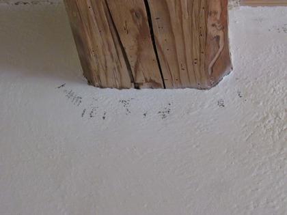 Weitere dunkle Abdrücke an der Wand von billiger Wolfcraft Nylonbürste