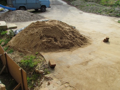 Innenputzsand auf dem Hof